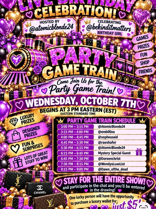 Handbags - Party Game Train Birthday Celebration -